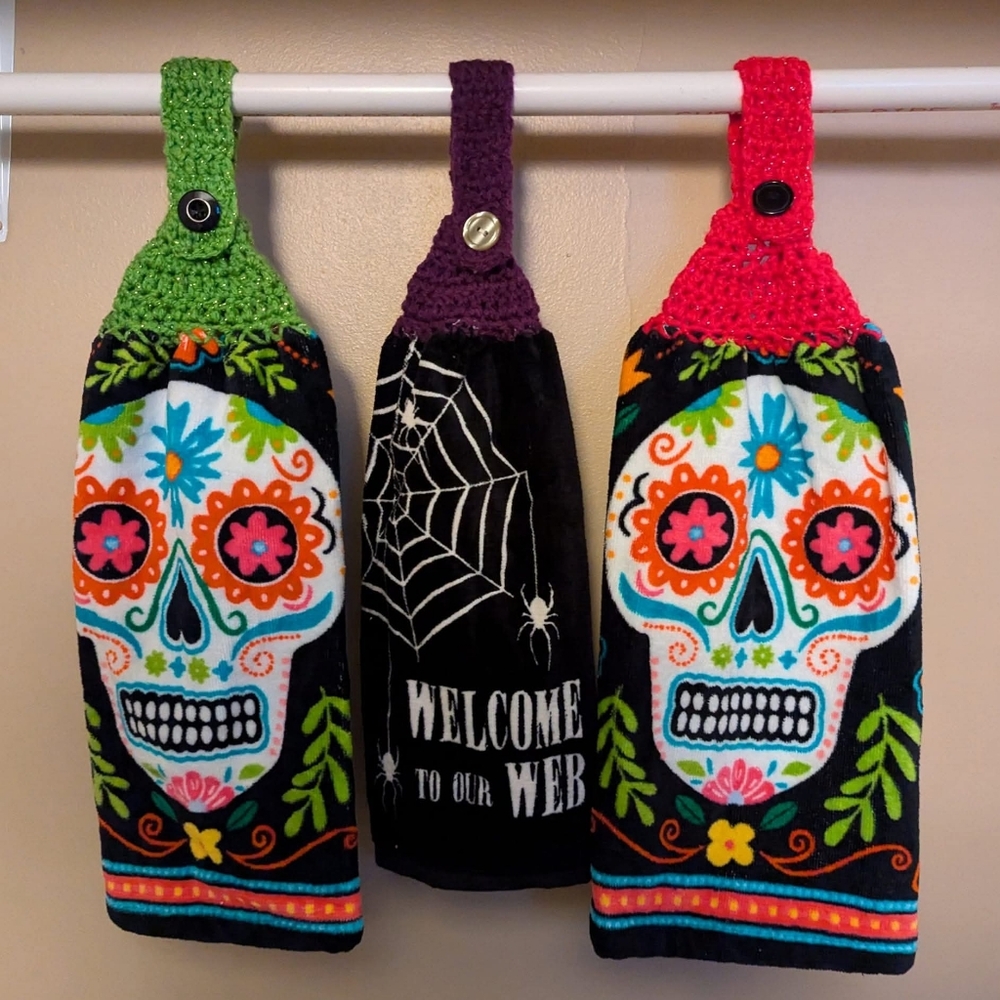Candy Skull Hanging Hand towels (X3)